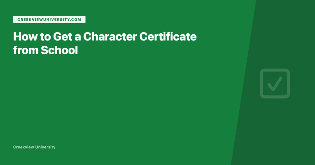 Cover character certificate school